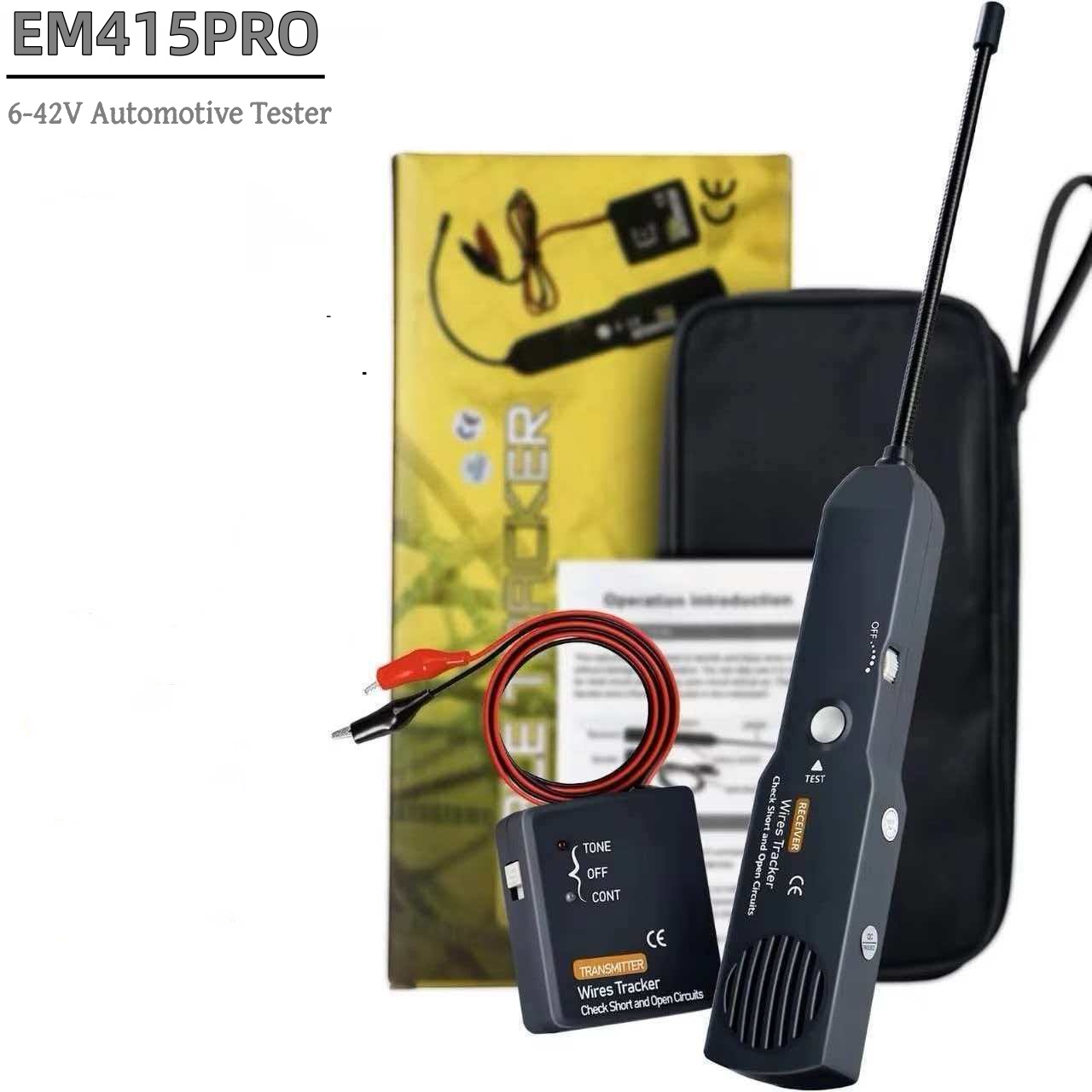 Car Diagnostic Tool - EM415PRO 自動車用回路テスター DC 6-42V 車両用ショート・オープン検出器、配線追跡器、ケーブル断線検出器、非破壊自動車修理診断ツール