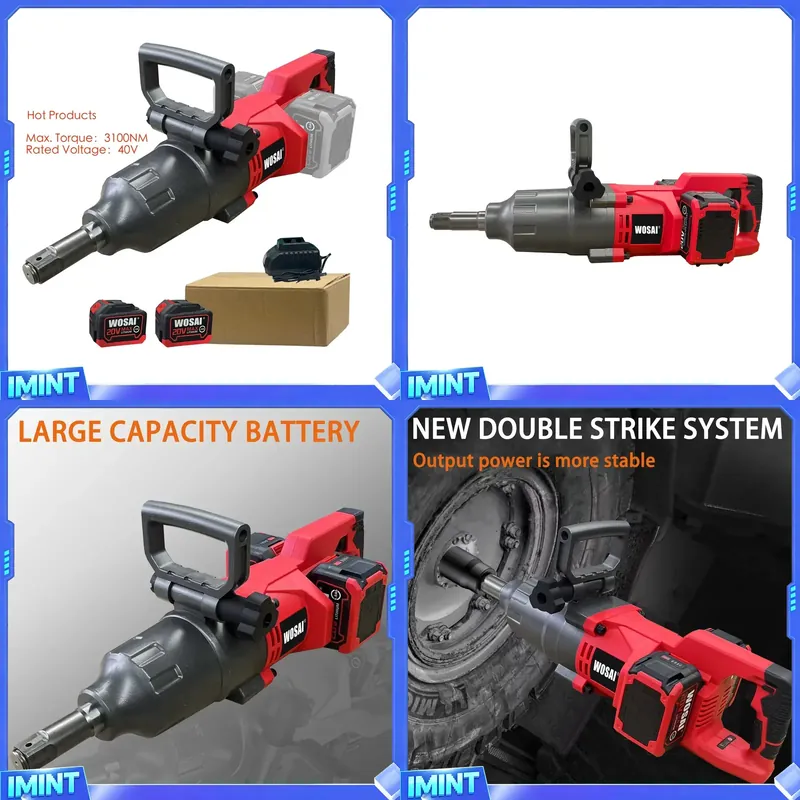 Torque Wrench - 40V 3100NM 1インチ ブラシレスモーター 高トルク コードレスインパクトレンチ-業務用/DIYグレード