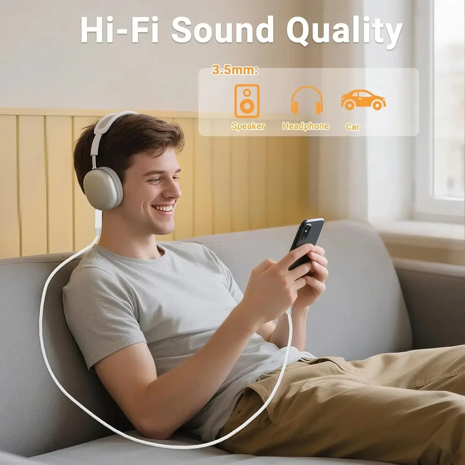 USB-C - 3.5mm オス AUX オーディオケーブル - Car Jack のレビューと価格